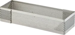 Rectangle à tarte perforé inox Bord droit 10 x 4 cm Mallard Ferrière