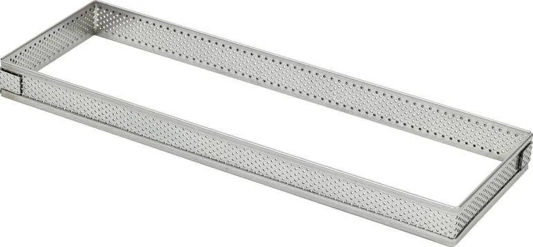 Rectangle à tarte perforé inox ht 2 cm 24 x 8 cm Mallard Ferrière