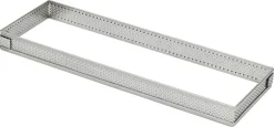Rectangle à tarte perforé inox ht 2 cm 30 x 11 cm Mallard Ferrière