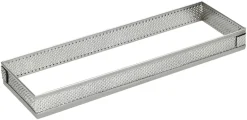 Rectangle à tarte perforé inox ht 3,5 cm 30 x 11 cm Mallard Ferrière