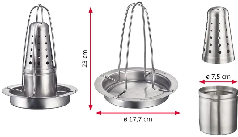 Rotissoire verticale inox Ø 17,5 x ht 23 cm Westmark