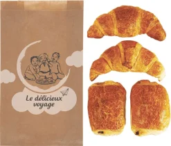 Sac à croissants kraft (x 1000) N°107 - brioche 7 croissants