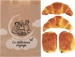Sac à croissants kraft (x 1000) N°102 2 croissants