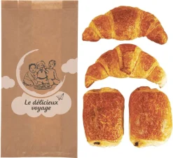 Sac à croissants kraft (x 1000) N°104 4 croissants
