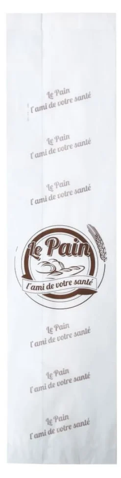Sac pour pain coupé (x 250) Kraft blanc 40 g 49 x 12 cm