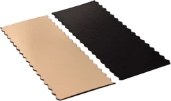 Semelle à bûche or & noir bords festonnés 24 x 10 cm (x 50) Tradiser