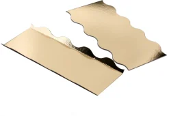 Semelle à bûche or & noir bords ondulées 34 x 10 cm (x 50) Tradiser