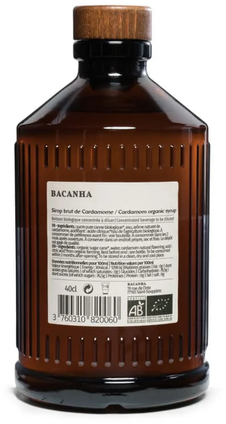 Sirop Bio cardamome 40 cl Bacanha