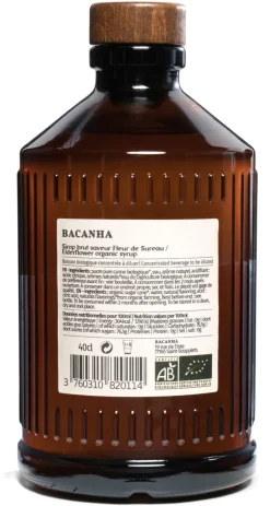 Sirop Bio fleur de sureau 40 cl Bacanha