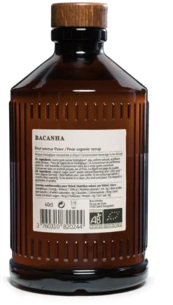 Sirop Bio poire 40 cl Bacanha