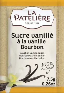 Sucre vanillé naturel à la vanille bourbon 10 x 7,5 g La Patelière