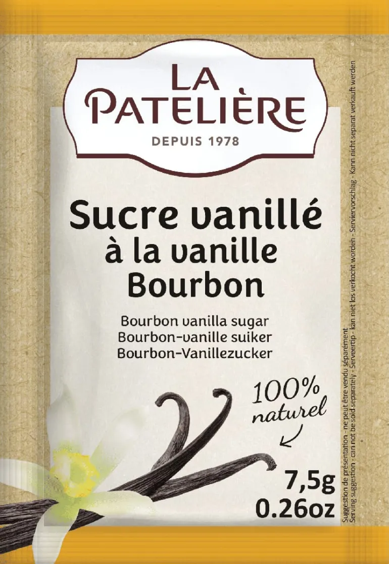 Sucre vanillé naturel à la vanille bourbon 10 x 7,5 g La Patelière