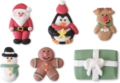 Sujets en sucre Assortiment Noël x 6 Modécor