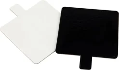 Support carton avec languette carré blanc/noir 8 x 8 cm (x 200) Meilleur du Chef
