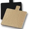 Support carton avec languette carré or/noir 6 x 6 cm (x 200) Meilleur du Chef