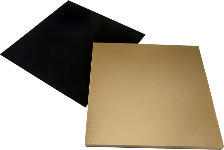Support gâteau carton carré or et noir 28 x 28 cm (x 10) Meilleur du Chef
