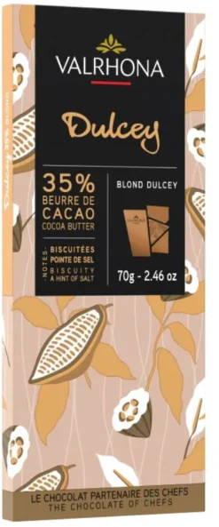 Tablette chocolat blond Dulcey 35% 70 g Valrhona
