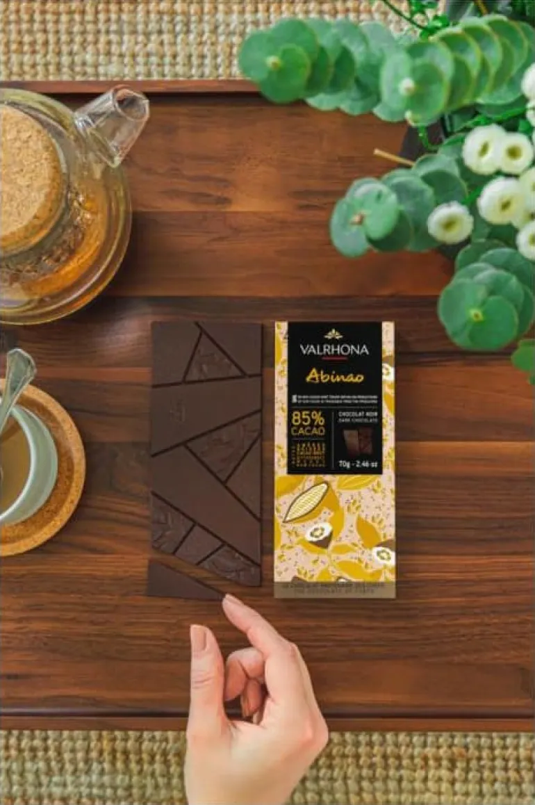 Tablette chocolat noir Abinao 85% 70 g Valrhona