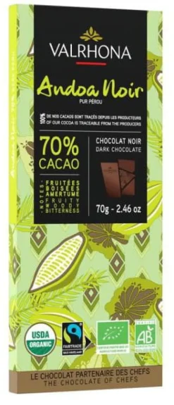 Tablette chocolat noir Andoa 70% 70 g Valrhona
