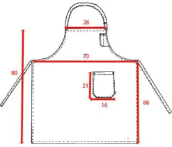Tablier à bavette Loti Noir ht 90 cm Robur