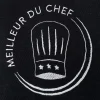 Tablier Pise brodé "Meilleur du Chef" Noir (broderie fil blanc) Robur