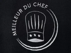 Tablier Pise brodé "Meilleur du Chef" Noir (broderie fil blanc) Robur