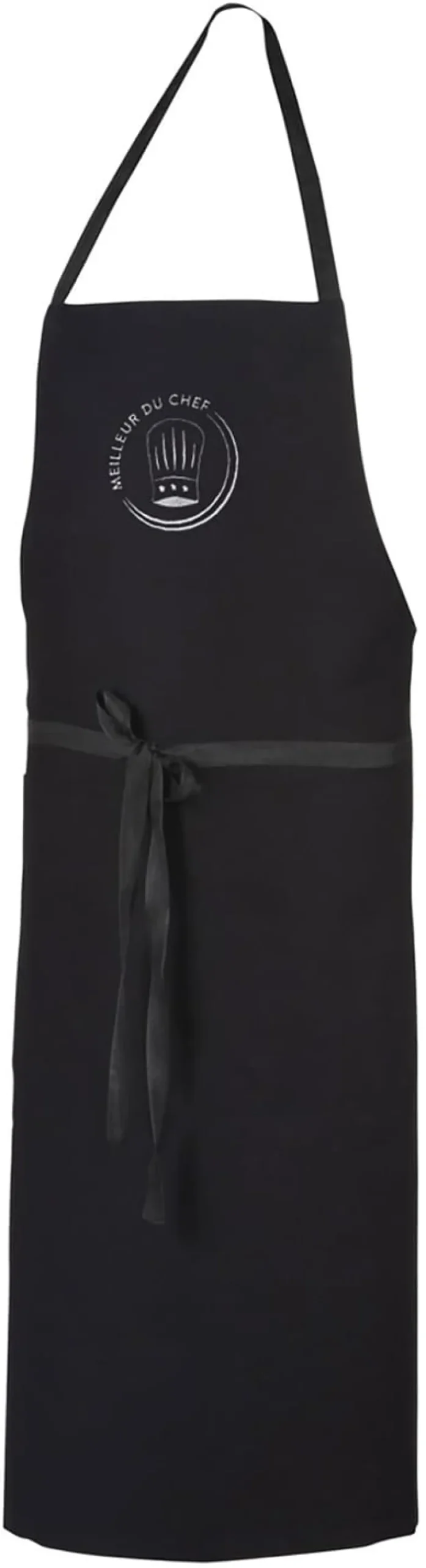 Tablier Pise brodé "Meilleur du Chef" Noir (broderie fil blanc) Robur