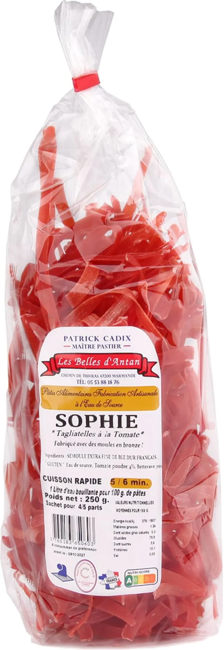 Tagliatelle à la tomate Sophie 250 g Les Belles D'Antan