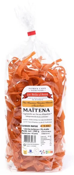 Tagliatelles Piment d'Espelette AOC Maïtena 250 g Les Belles D'Antan