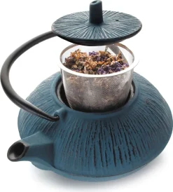 Théière en fonte bleue 1,1 litre Lacor