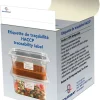 Étiquette d'identification HACCP (x 250) pour bacs gastronorme 5 x 3,2 cm