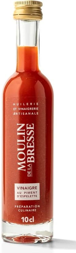 Vinaigre au Piment d'Espelette 25 cl Moulin de la Bresse