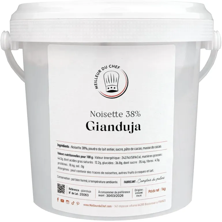 Véritable Gianduja artisanal 1 kg Comptoir du Praliné